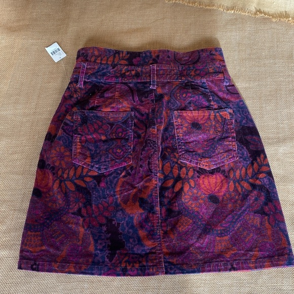 NWT Anthropologie Pilcro Floral Corduroy Button Front Mini Skirt - Picture 12 of 14